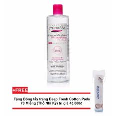 Nước tẩy trang Byphasse Micellar Make-up Remover Solution 500ml + Tặng Bông tẩy trang cao cấp Bella Dou Cotton 100 Miếng (Hà Lan)