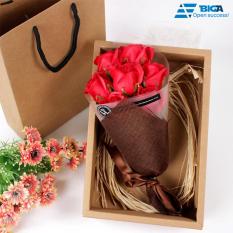 Đóa Hoa Xà Phòng Thơm Love Hộp Có Túi Trang Trọng (Màu Đỏ) US05211