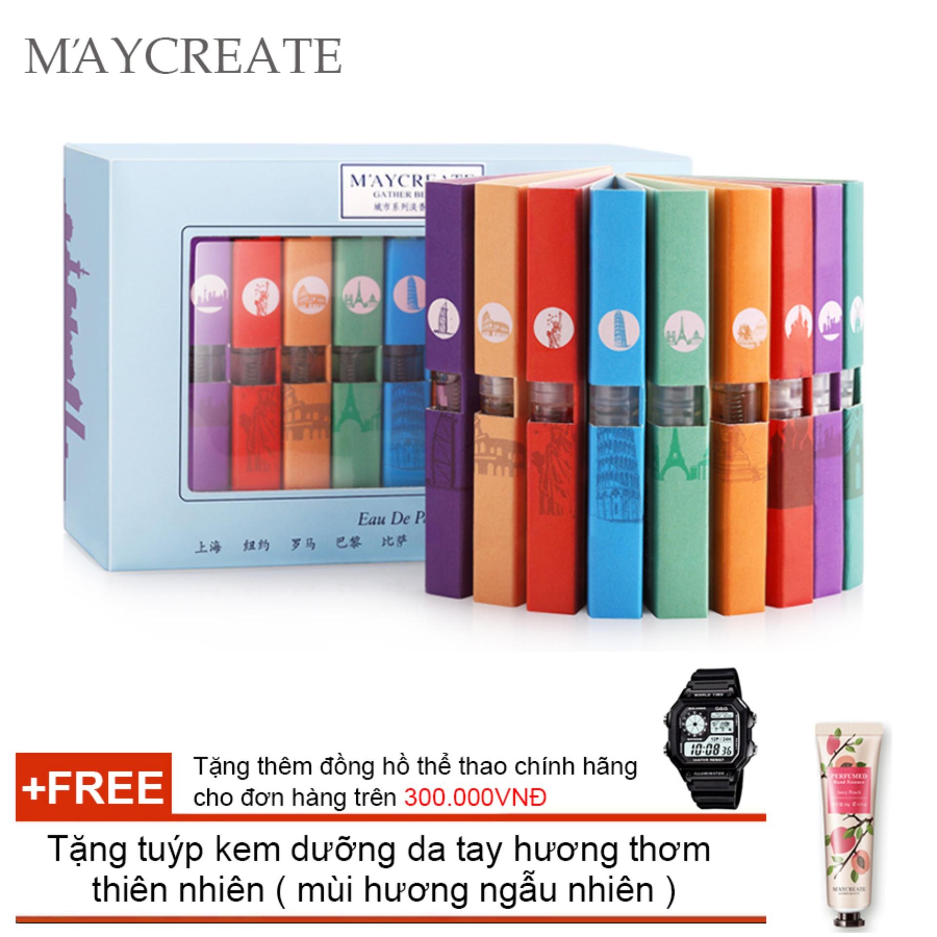 Set Nước Hoa Quà Tặng 9 Chai MayCreate - 3ml/chai + Tặng tuýp kem dưỡng da tay hương thơm thiên...