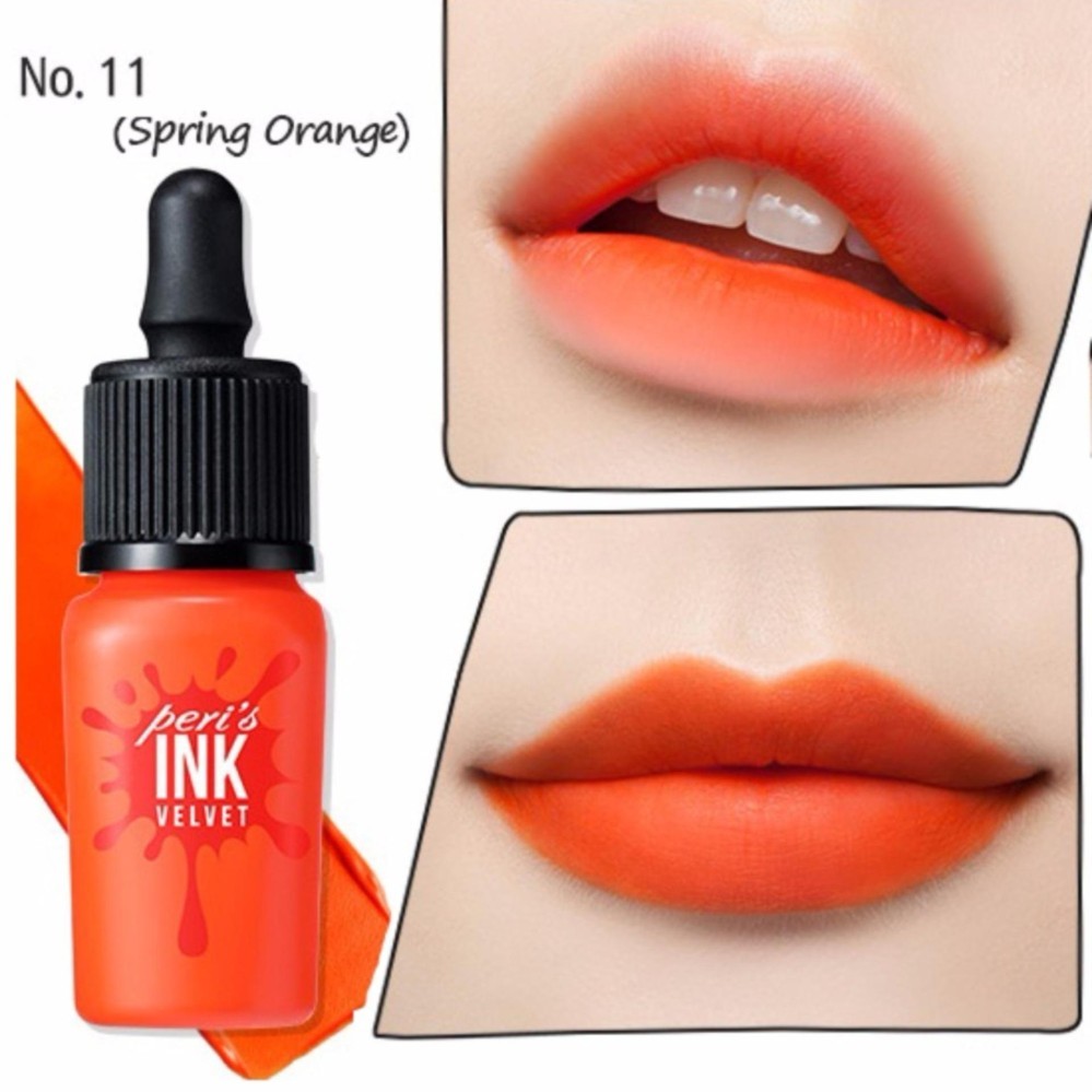 Son Kem Lì Peripera Ink Peri's Velvet 8g #11 Spring Orange - Sắc cam tươi trẻ trung nổi bật -...
