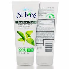 Sữa Rửa Mặt Tinh Chất Trà Xanh Tẩy Tế Bào Chết St.Ives Blackhead Clearing Green Tea Scrub 170g – USA (trắng)