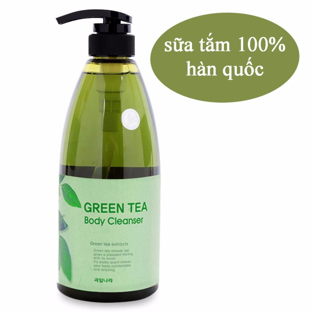 Sữa tắm chứa tinh dầu lá trà xanh chống lão hóa Welcos Green Tea Body Cleanser Hàn Quốc 740ml -...