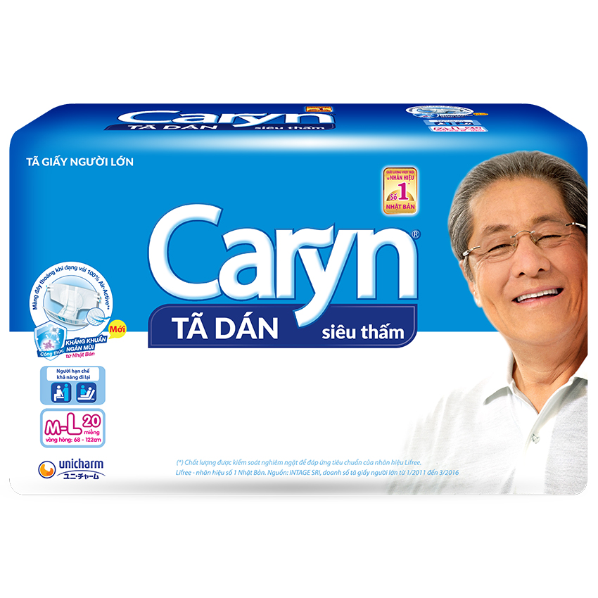 Tã dán người lớn Unicharm Caryn M/L20 20 miếng