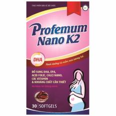 Thực phẩm chức năng bổ sung DHA, EPA, Acid Folic, Calci nano và các vitamin, khoáng chất cần thiết Profemum Nano +K2