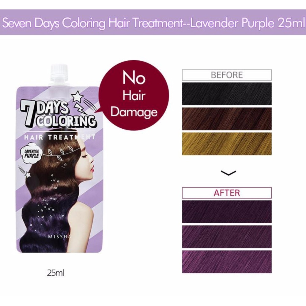 Thuốc Nhuộm Tóc 7 Ngày Missha 7 Days Coloring Hair Treatment 25ml # Lavender Purple