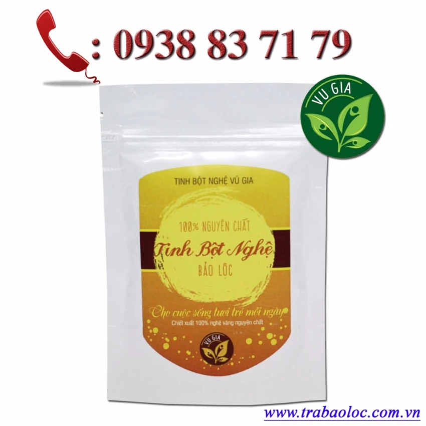 Tinh Bột Nghệ Nguyên Chất 100g ( dạng túi)- chăm sóc da mặt