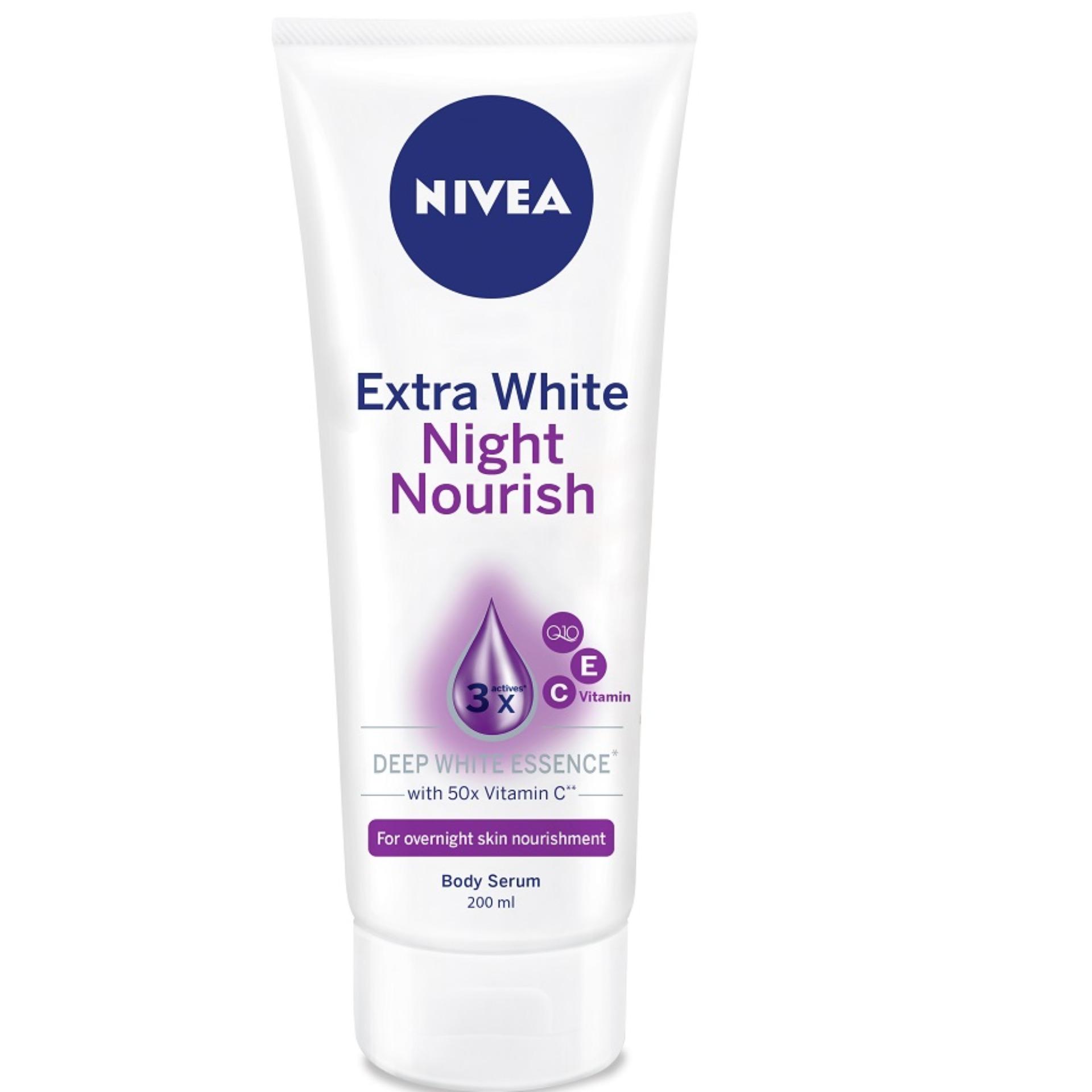 Tinh chất dưỡng thể trắng da ban đêm NIVEA Extra White Night Nourish 200ml