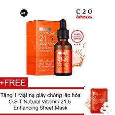 Tinh Chất Dưỡng Trắng Làm Mờ Thâm OST Pure Vitamin C 21.5 Advanced Serum (30ml) + Tặng 1 Mặt nạ giấy chống lão hóa O.S.T Natural Vitamin 21.5 Enhancing Sheet Mask