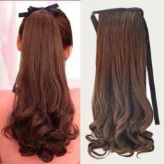 Tóc giả cột uốn đuôi nâu hạt dẻ sáng