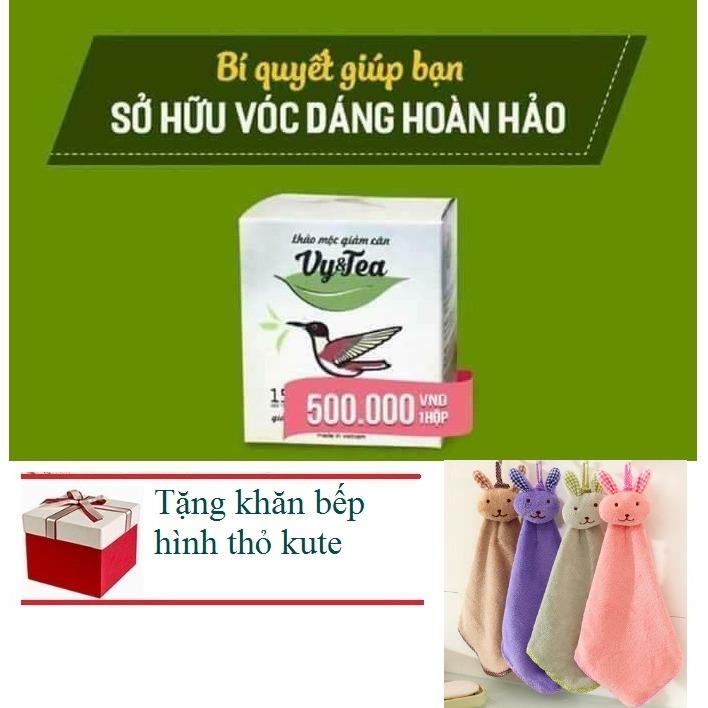 Trà Giảm Cân Tan Mỡ Vy Tea - CHÍNH HÃNG (Liệu Trình 15 Ngày) + khăn làm bếp xinh xắn