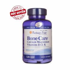 Viên uống bổ sung Canxi, vitamin D, K, Magie giúp xương chắc khỏe Puritan’s Pride Bone Care 120 viên HSD tháng 04/2020