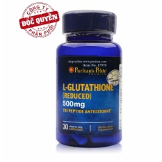 Viên uống trắng da, tăng cường hệ miễn dịch Puritan’s Pride Premium L-Glutathione 500mg 30 viên