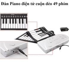 Đàn piano điện tử bàn phím cuộn dẻo 49 keys (Trắng phối đen) + Tặng kẹp chống muỗi tinh dầu / ĐÀN PIANO ĐIỆN KEYBOARD ĐÀN PIANO 49 PHÍM ĐÀN PIANO CHO NGƯỜI MỚI HỌC ĐÀN ORGAN – Hàng Nhập Khẩu