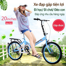 Xe đạp 20 inch có thể gấp gọn 2 màu xanh lam xanh lá xe đạp cho thanh niển, người già (Giá sản phẩm đang bán không bao gồm phí lắp đặt)camry