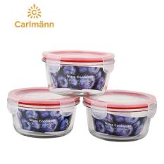 BỘ 3 THỐ THỦY TINH NẮP KHÓA TRÒN CARLMANN