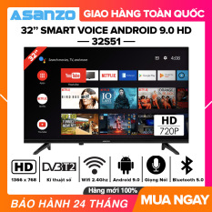 [SẢN PHẨM MỚI] Smart Voice Tivi Asanzo 32 inch HD – Model 32S51 32S52 Android 9.0 Điều khiển giọng nói Bluetooth 5.0 Wifi 2.4GHz Dolby Digital Chromecast built-in Netflix Amazon Prime Video Clip TV DVB-T2 Tivi Giá Rẻ – Bảo Hành 2 Năm