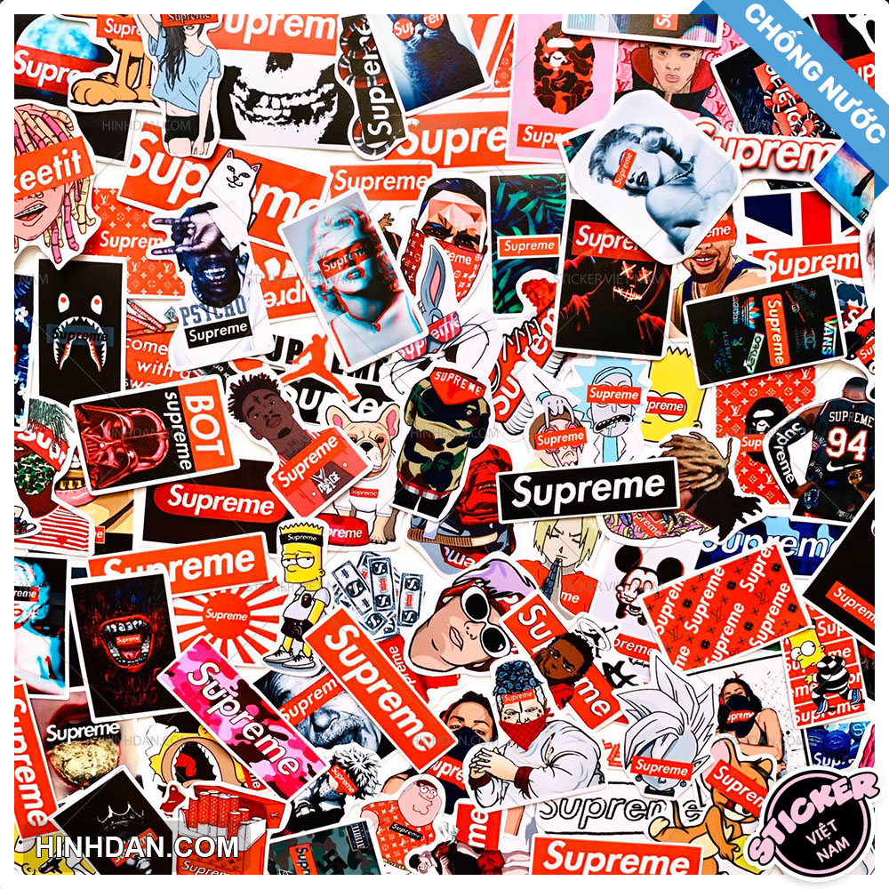 Sticker Supreme: Những chiếc sticker với logo Supreme đầy phong cách và sáng tạo sẽ khiến bạn thích thú. Hãy xem qua đó và tìm ngay cho mình những chiếc sticker yêu thích để trang trí cho chiếc điện thoại của mình.
