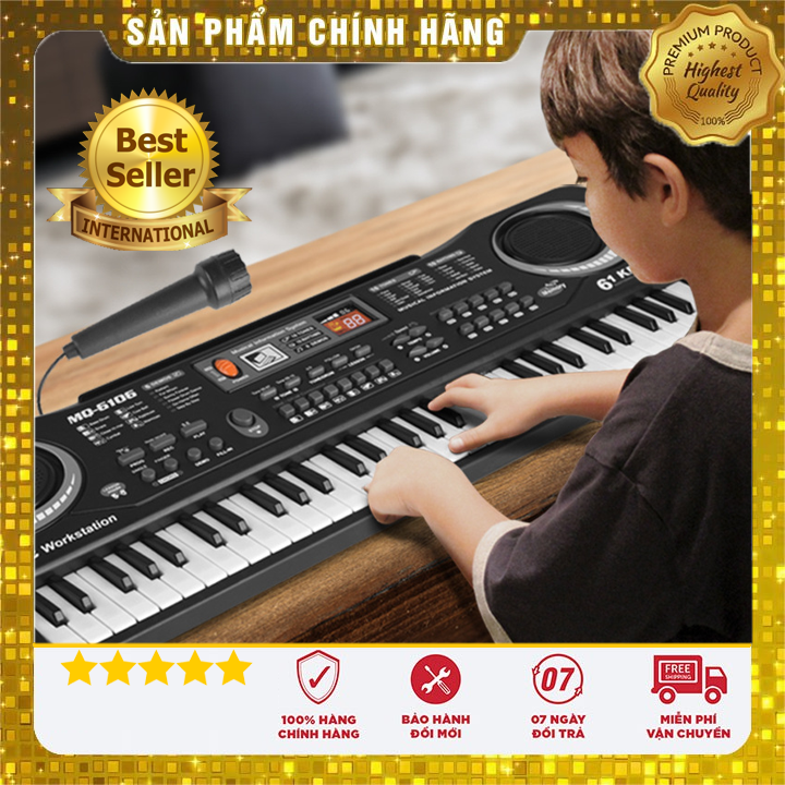 Đàn piano, đàn piano 61 phím kèm mic, đồ chơi nhạc cụ, đồ chơi nhạc cụ cho bé cưng, đàn piano cho bé tăng trí thông minh