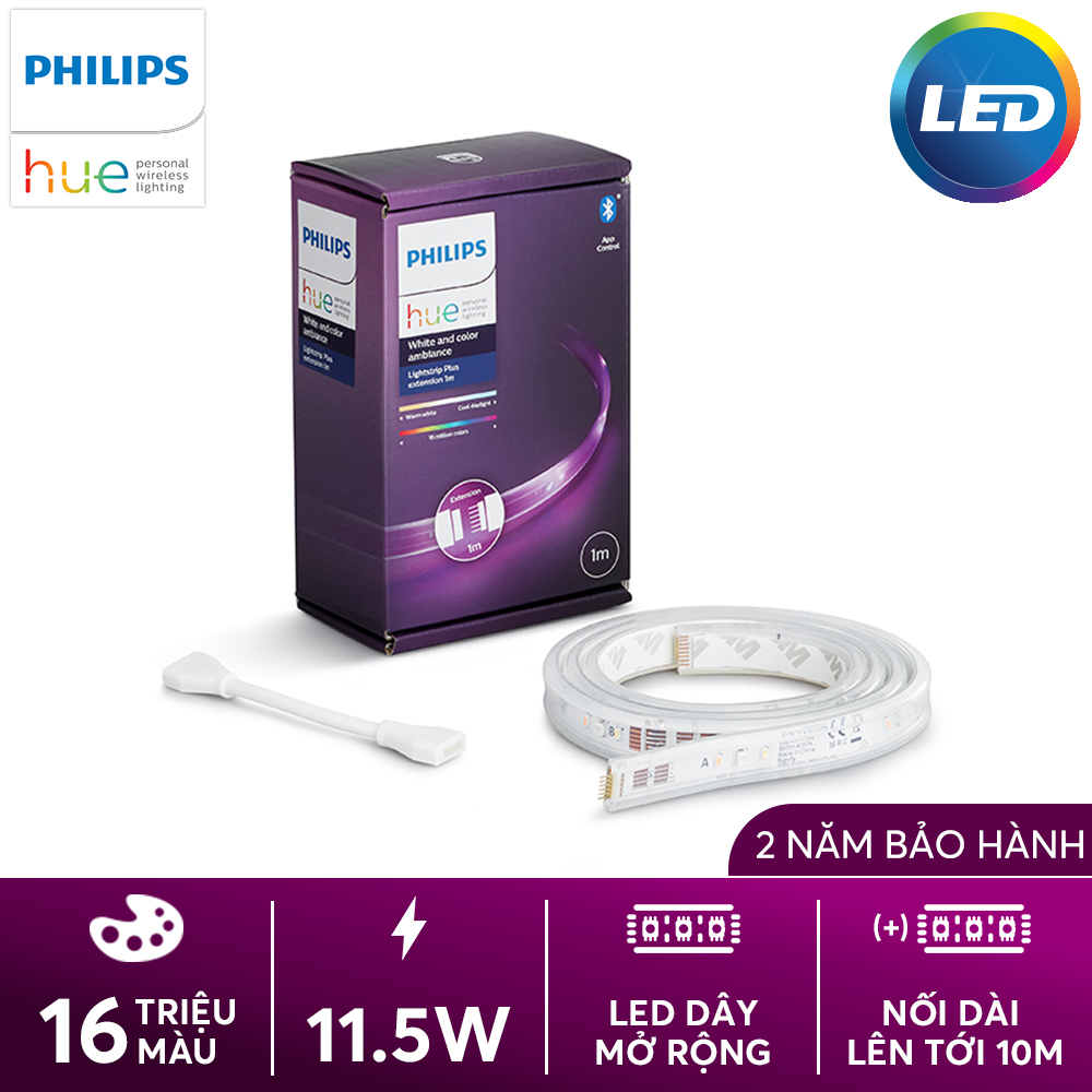 Dây LED Philips Hue Lightstrip bộ mở rộng 1m - Đồng bộ ánh sáng theo nhạc và TV