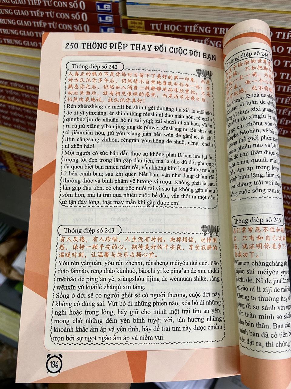 [HCM]Combo 2 sách: 1500 Câu chém gió tiếng Trung thông dụng nhất + 250 Thông Điệp Thay Đổi Cuộc Đời...
