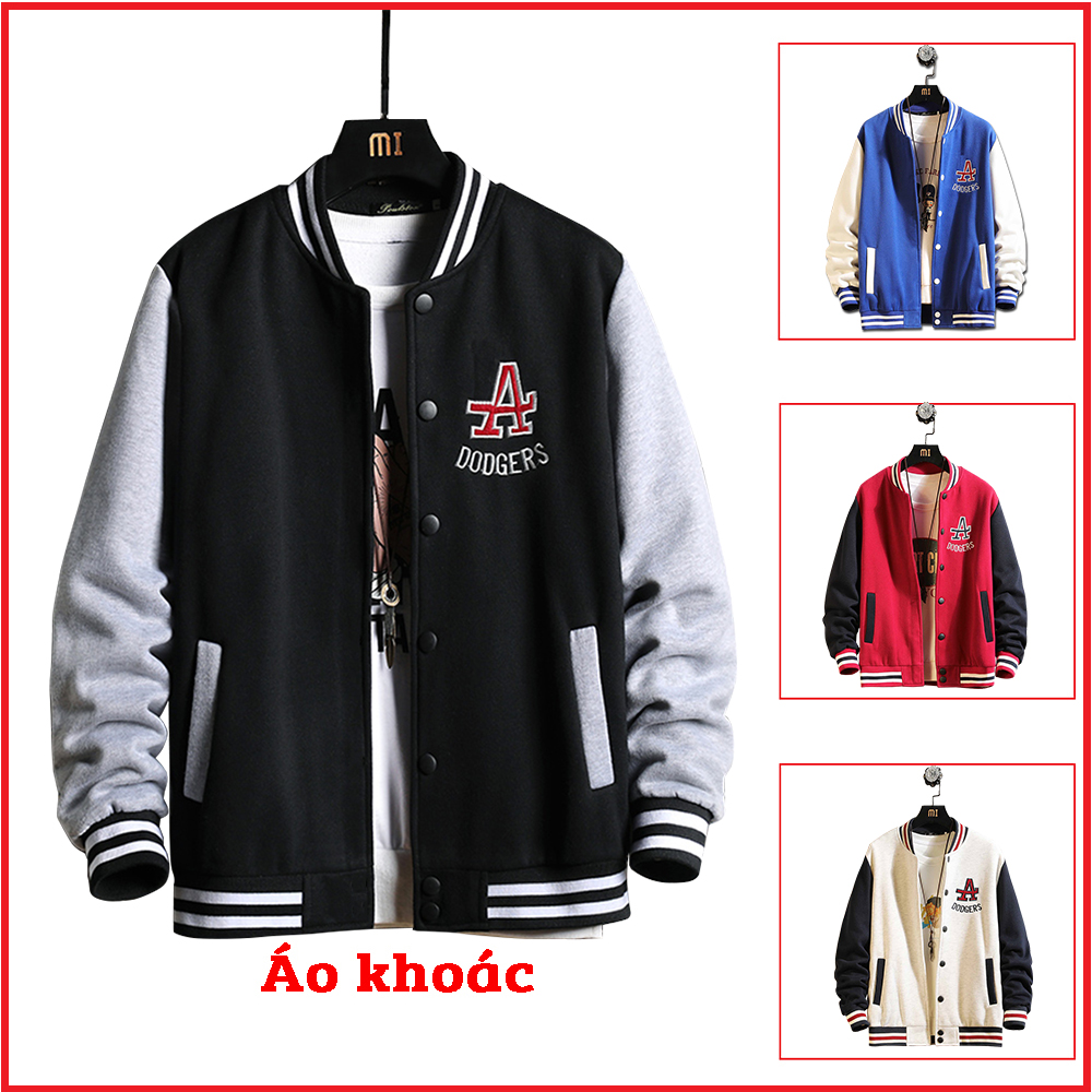 Áo Khoác Nỉ Nam Dáng Bomber Basic Cài Khuy Nhấn Chữ A Trên Ngực Nổi Bật Thời Trang Thu Đông...