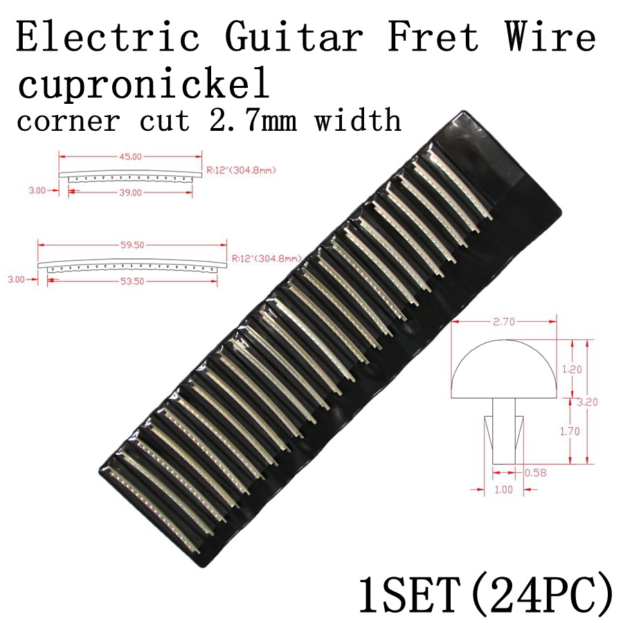 24pcs Fingerboard Frets Fret Wire For Electric Guitar nickel silve Stainless Steel 2.4MM 2.7mm 2.9MM Repair Material Accessories