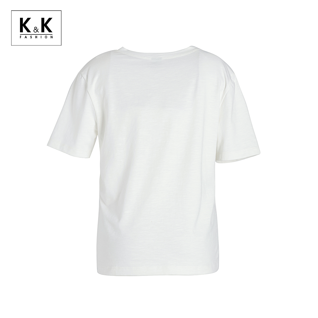 Áo Thun Trắng Nữ Cotton Basic K&K Fashion ASM06-29