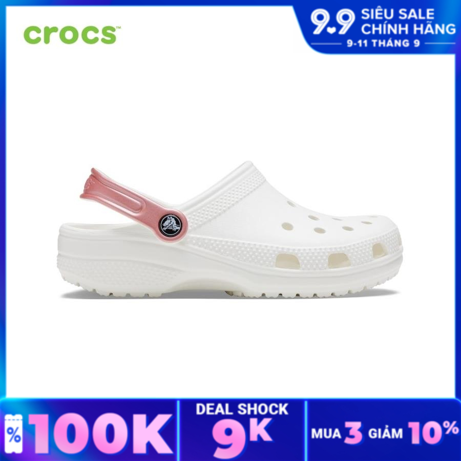 CROCS Giày lười clog unisex Classic Pop Strap 206638-1DH