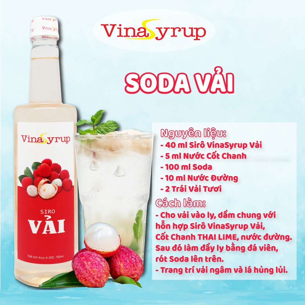 [HCM]Siro Vina Syrup Chai 750ml - Syrup Làm Trà Trái Cây Đủ Các Mùi Vị