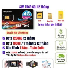 Sim vinaphone 4G TD49 12 Tháng Miễn Phí trọn gói 1 năm – BẢO HÀNH 1 ĐỔI 1 từ MƯỜNG THANH ROYAL