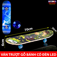 Ván Trượt Thể Thao Bằng Gỗ Cao Cấp – Ván Trượt Nhười Lớn LOẠI XỊN Gỗ Bánh Xe Có Đèn Led Chiếu Sáng ( Giao Mẫu Ngẫu Nhiên )