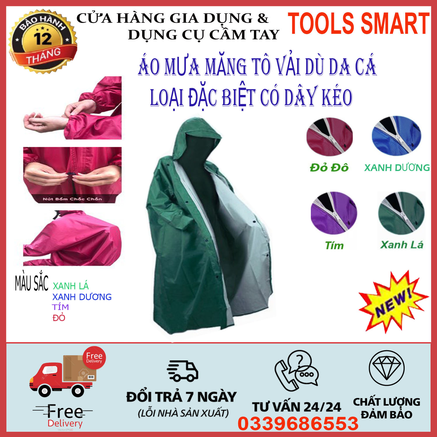 Áo Mưa Măng Tô Vải Da Cá VẢI DÙ Siêu Nhẹ Cao Cấp Áo Mưa Dây Kéo 1 Người ÁO...