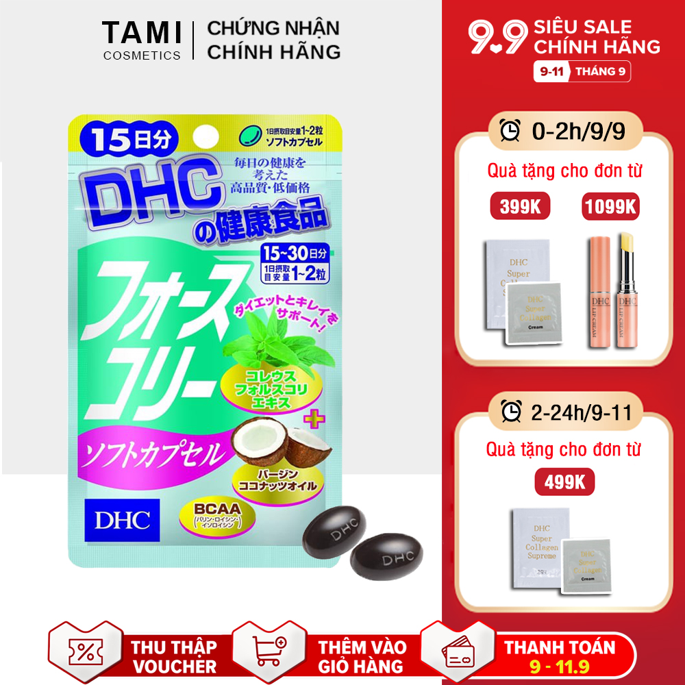 Viên uống giảm cân DHC Nhật Bản chiết xuất húng chanh và dầu dừa thực phẩm chức năng giảm cân...
