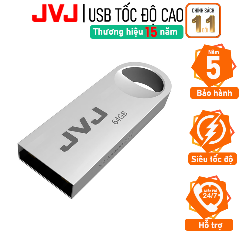USB 64Gb JVJ S3 siêu nhỏ vỏ kim loại – USB 2.0, tốc độ 25MB/s chống nước, Bảo hành 5 năm chính hãng siêu nhỏ chống sốc chống nước, thiết kế vỏ nhôm nhỏ gọn, Flash Drive đầu kim loại siêu nhẹ kết nối nhanh