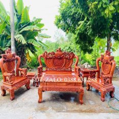 Bộ bàn ghế nghê bảo đỉnh tay 12 chân 12 gỗ hương đá 6 món ( Chú Sơn – Bắc Ninh )