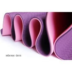 Thảm tập yoga tpe 2 lớp cao cấp đẹp kèm túi