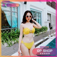 Bikini 2 mảnh cup ngực khoen tròn thun lạnh co dãn 4 chiều, chất dày giặt máy không lo vải nhão. nâng ngực tôn dáng gợi cảm sang chảnh đi biển ảnh thật 100% 1 đổi 1 có video thật mẫu 2021 [VẢI LOẠI 1] | QP025