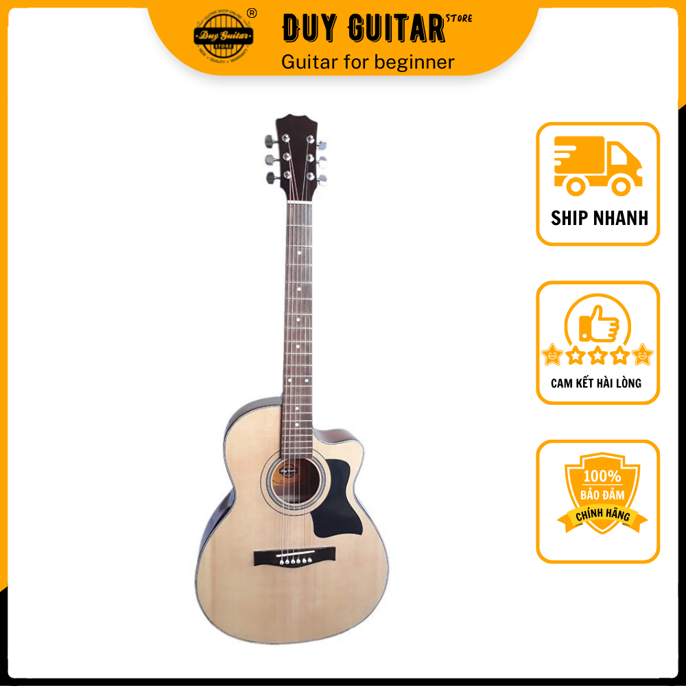 Đàn guitar giá rẻ Duy Guitar Store DT70 dòng đàn gitar chất lượng cho âm thanh vang sáng có ty chống cong cần bấm nhẹ hợp với học sinh sinh viên
