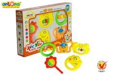 Đồ Chơi Sơ Sinh Xúc Xắc Hộp 5 Món Antona Cho Bé Nhận Biết Âm Thanh