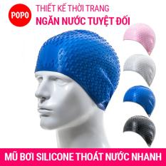 Nón bơi mũ bơi có nốt sần thoát nước nhanh POPO CA32 chất liệu cao cấp cho người lớn, nam, nữ và trẻ em trên 8 tuổi