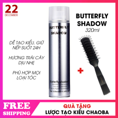 Keo Vuốt Tóc – Gôm Xịt Tóc Nam Butterfly Shadow 320ML – 22 December – Tặng Lược Tạo Kiểu Chaoba – Gôm Xịt Tóc Giữ Nếp Tóc Siêu Bền Chuẩn Salon, Tạo Nhiều Kiểu Tóc, Không Gây Kích Ứng Gãy Rụng Tóc