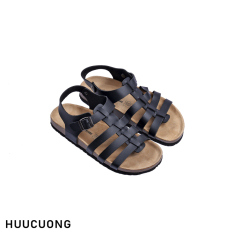 Sandal HuuCuong chiến binh đen đế trấu