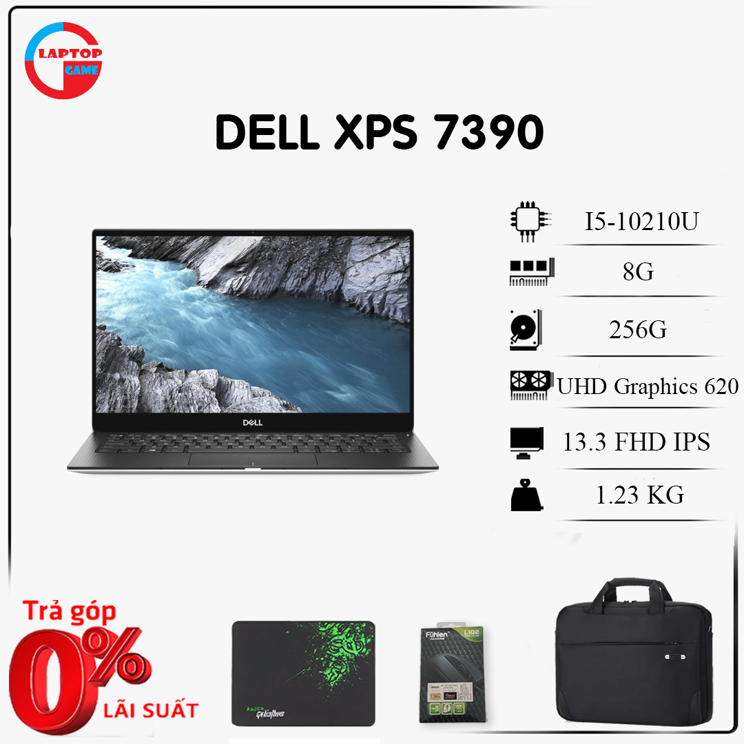 Like New Dell XPS 7390 Silver ( i5-10210U, RAM 8G, SSD 256G, màn 13.3″ Full HD IPS Cảm Ứng, 100% sRGB)