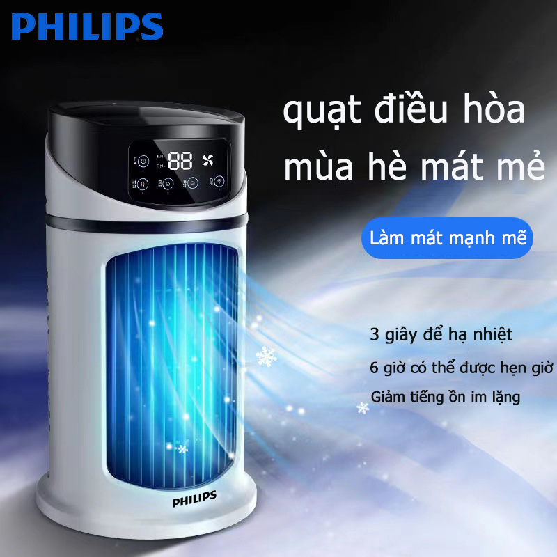 Philips Quạt điều hòa mini, quạt hơi nước mini, quạt máy lạnh mẫu mới với 6 cấp độ gió và...