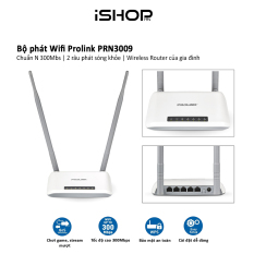 Bộ phát Wifi Prolink PRN3009 chuẩn N 300Mbs, 2 râu phát sóng khỏe – Wireless Router của gia đình