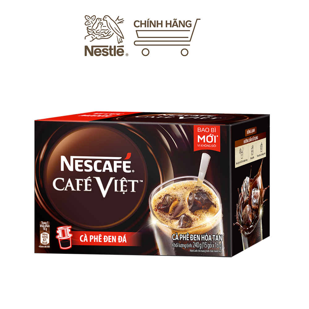 [Tặng 1 hộp đựng thực phẩm Lock & Lock] Cà phê hòa tan Nescafé café Việt đen đá (Hộp 15...