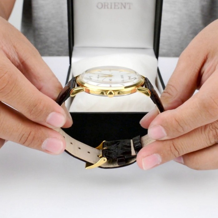 Đồng hồ nam dây da Orient Bambino FUG1R007W6 chính hãng, full box, bảo hành 3 năm, chống nước, chống xước