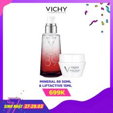 Bộ đôi dưỡng chất khoáng cô đặc Vichy Mineral 89 50ml và Kem dưỡng ngăn ngừa lão hóa Lifactiv ban đêm 15ml