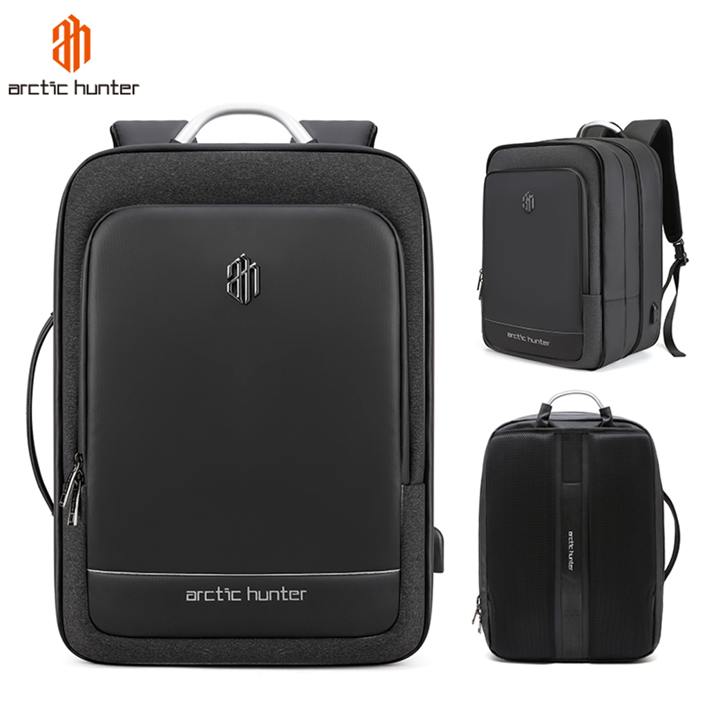 Balo laptop Arctic Hunter B00227 chất liệu oxford chống nước, kích thước 18 inch, khóa mở rộng như vali, cổng...