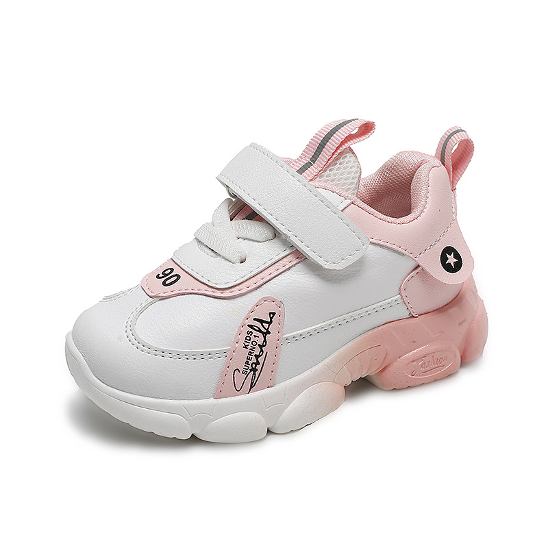 Giày cho bé gái thể thao màu hồng cao cấp, thoáng khí siêu nhẹ dành cho bé từ 1 đến...